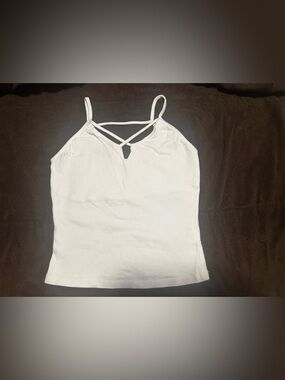 🌹Charlotte Russe White Crisscross V-Neck Cami